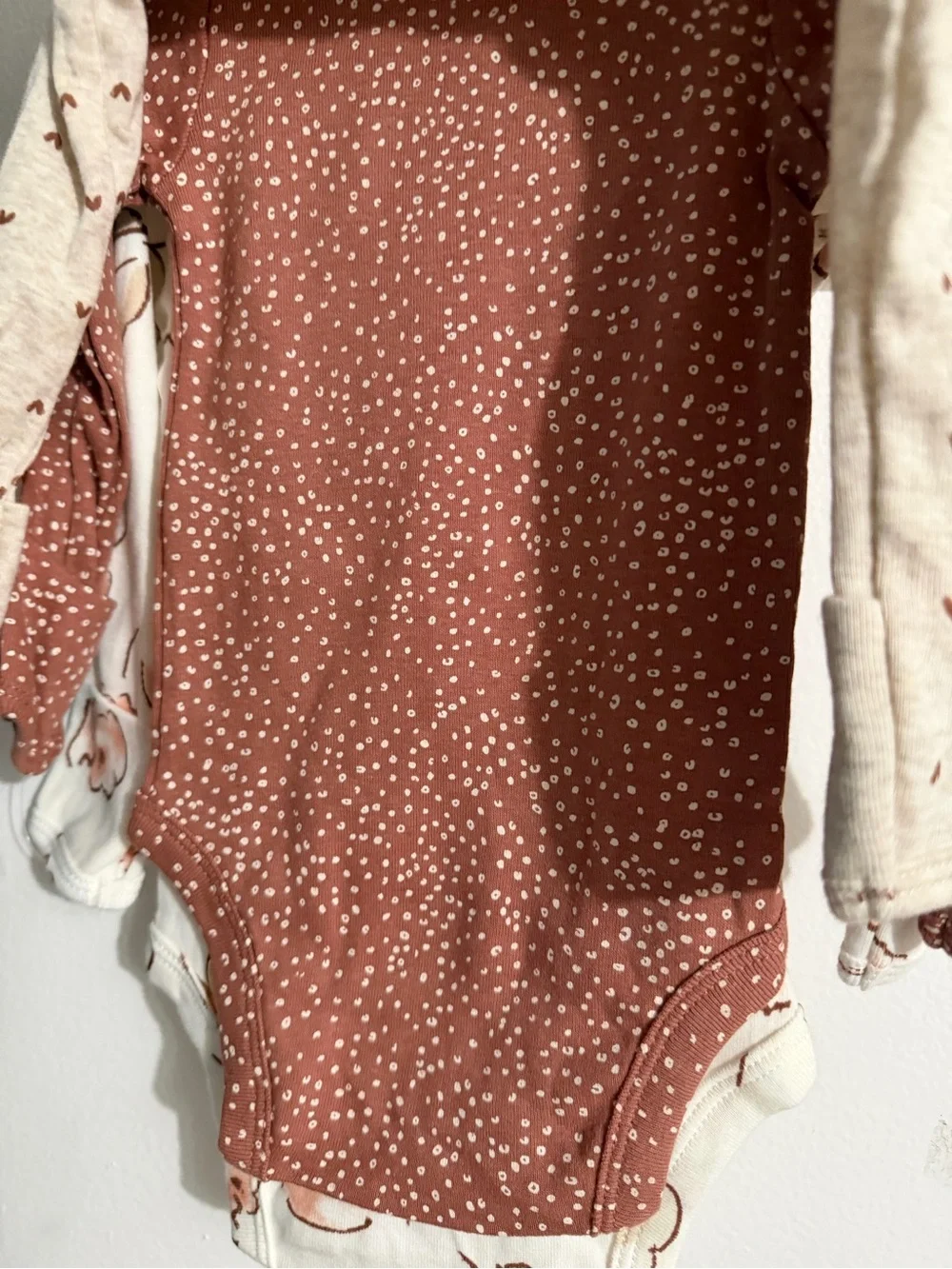 Carter's Cream Long-Sleeve Floral Baby One-Piece with Pink & Yellow Accents